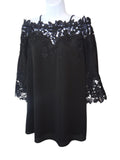 Luxxel Black Off-Shoulder Lace Top - Size S