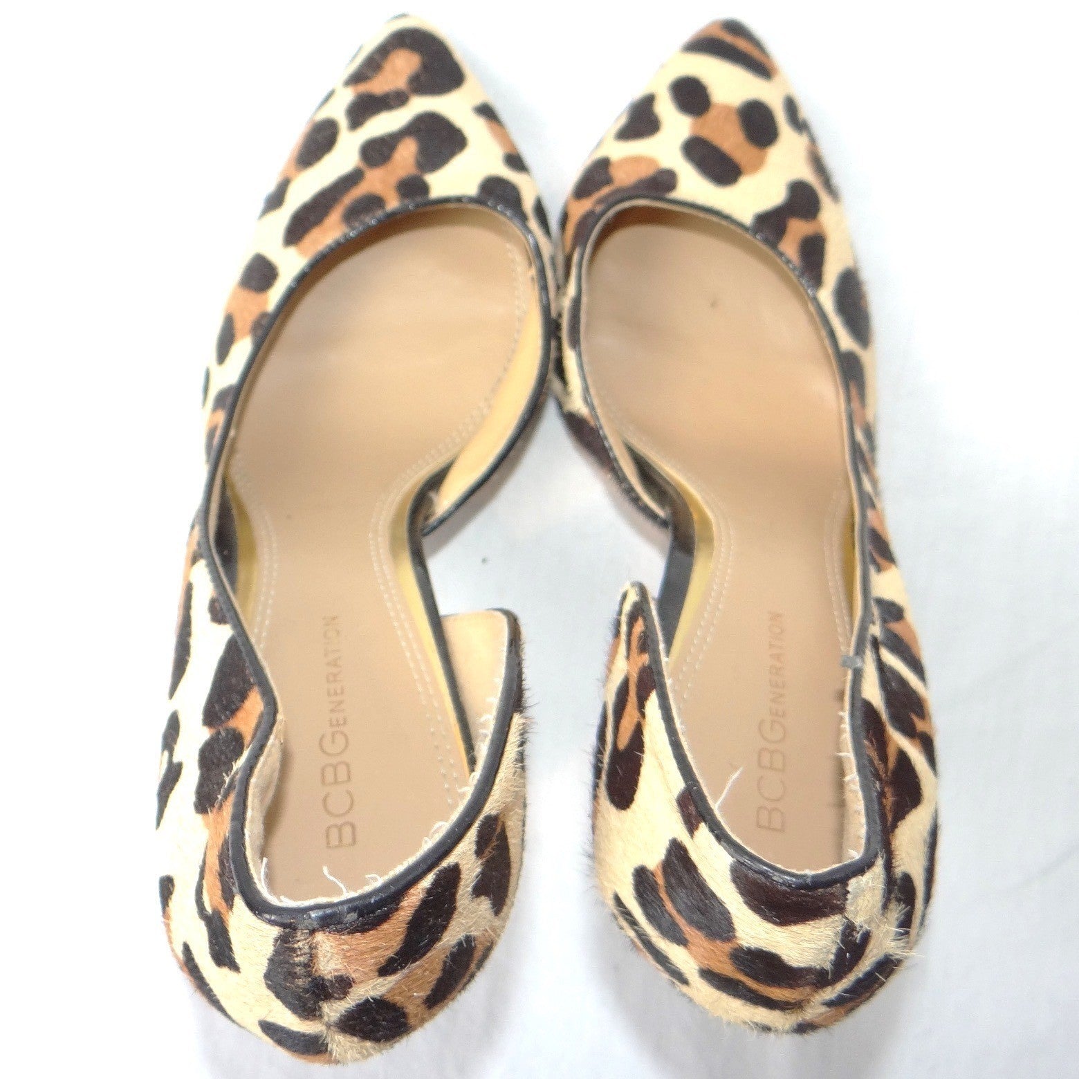 BCBGeneration Jaze Leopard Print Calf Hair d'Orsay Pumps Heels Size 9M PL-JAZE-X