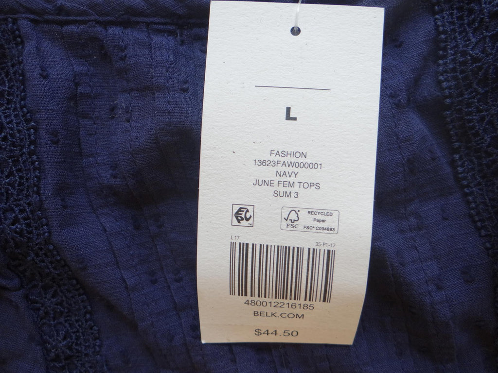 True Craft Navy Blue Frill Crop Top - Size L