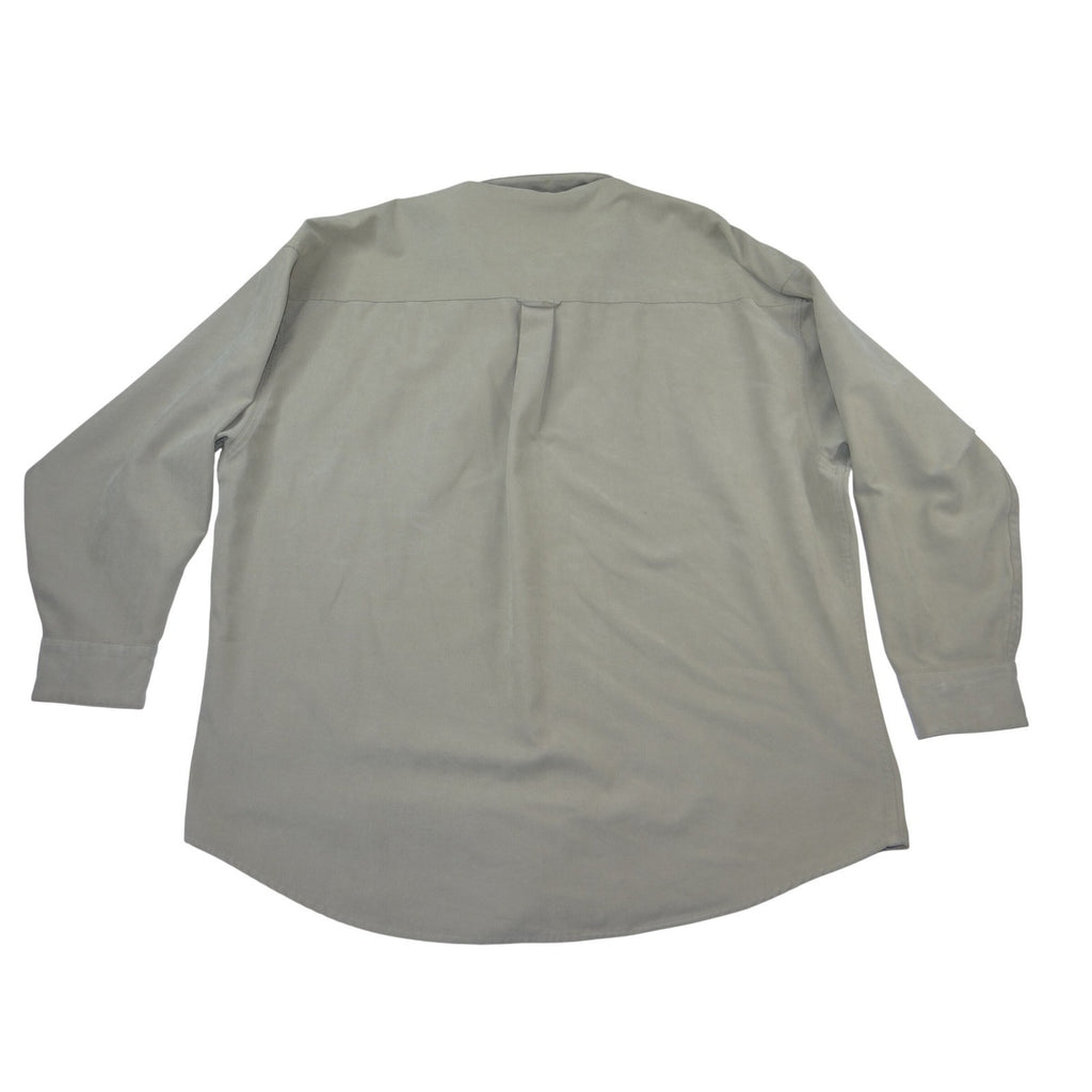Chaps Ralph Lauren Mens XXL Khaki Tan Long Sleeve Button Down Shirt Microtexture