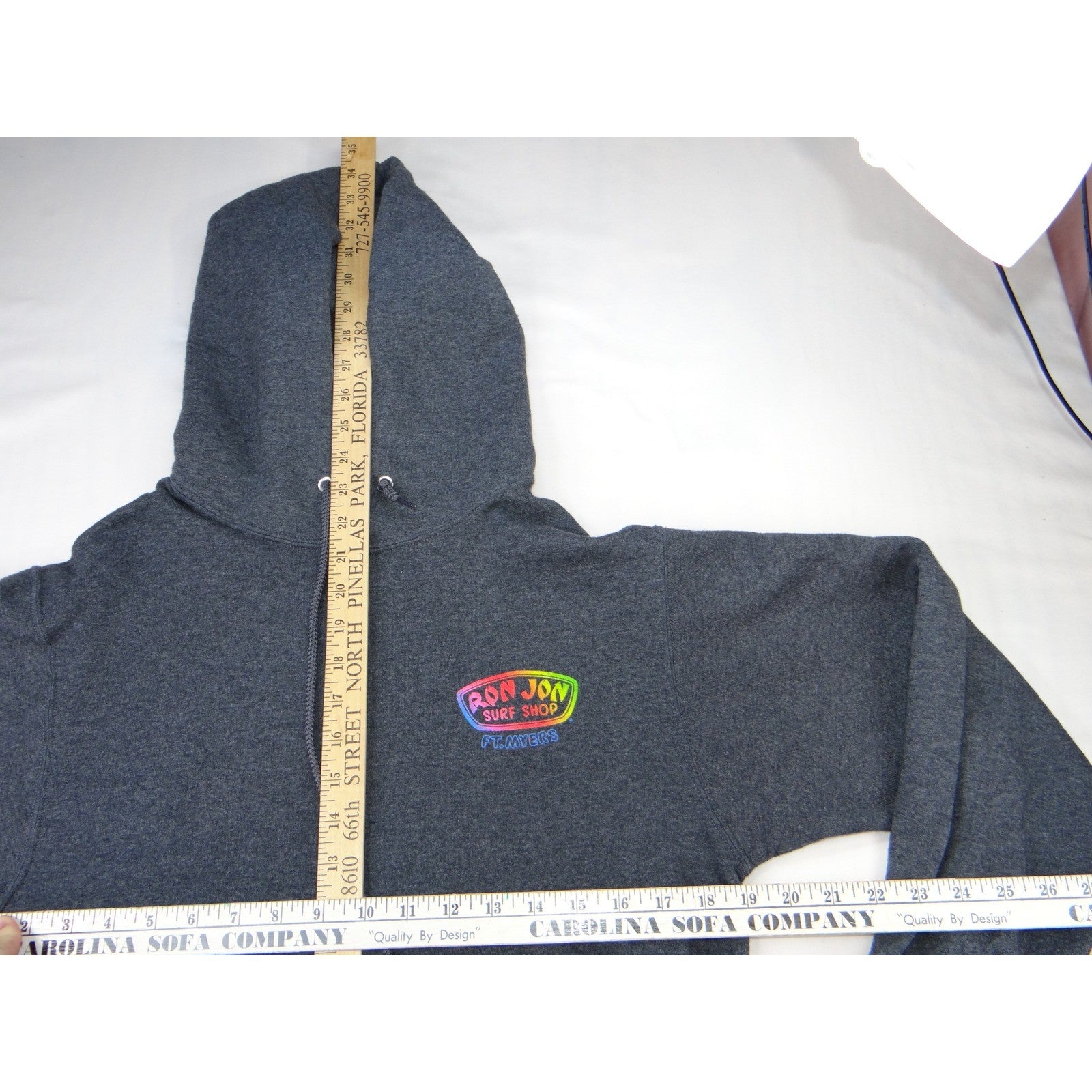 Ron Jon Surf Shop Ft Myers Hoodie Gray Pullover Size S Rainbow Logo