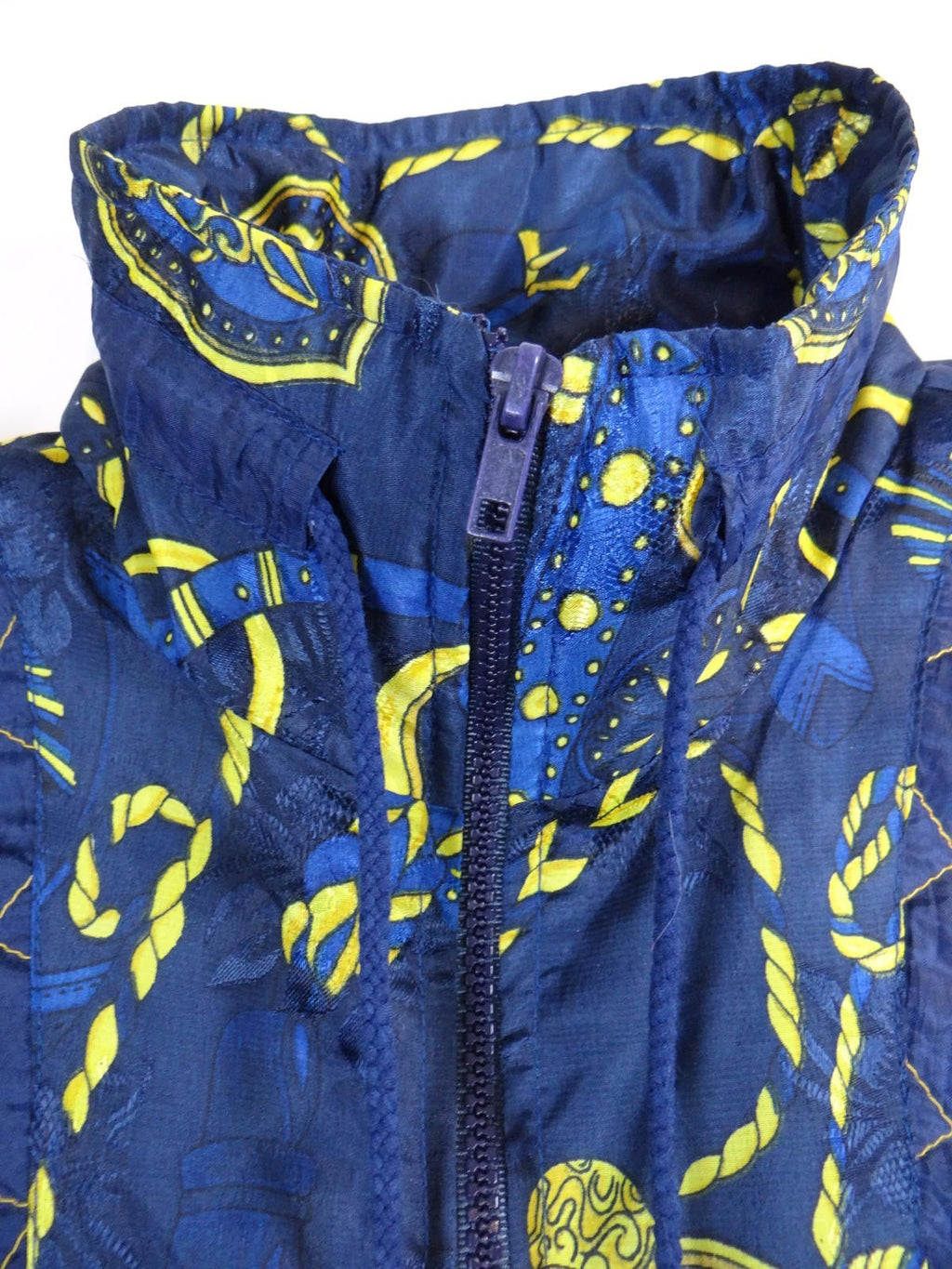 VINTAGE NWT Lauren Brooke Quilted Patterned Blue Jacket
