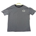 Mens Black White Striped Weekender Superior Graphic Short Sleeve T-Shirt