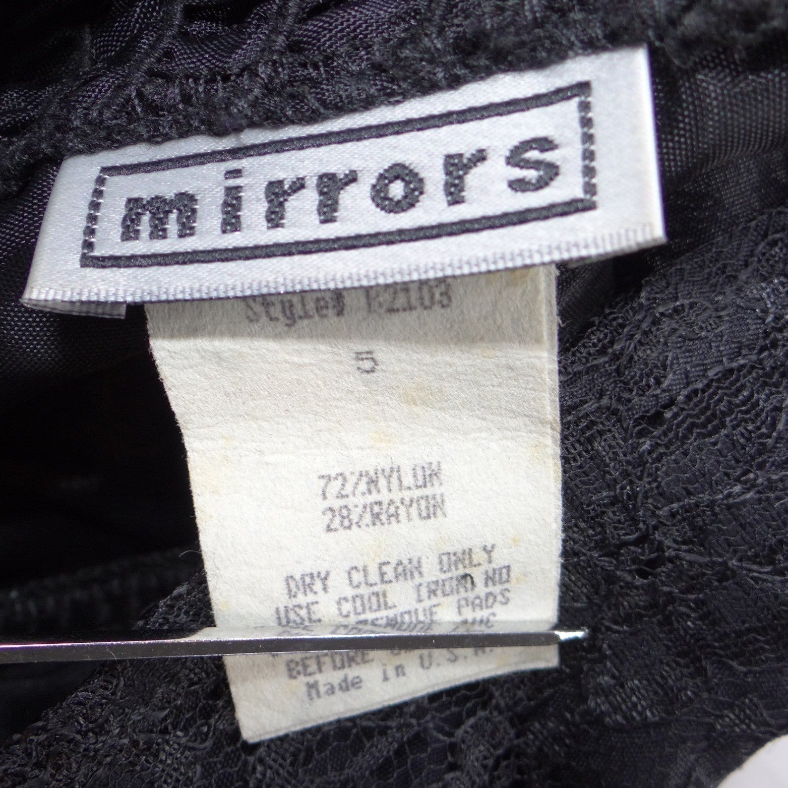 Mirrors Vintage Black Floral Lace Corset Top Bustier Cropped Whimsigoth Size 5