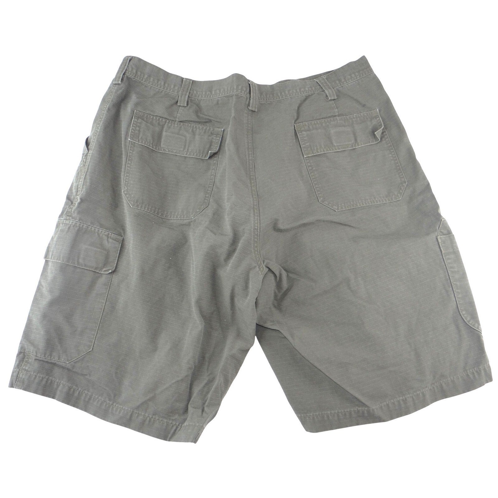 Roundtree & Yorke Mens Olive Green Ripstop Cotton Cargo Shorts Size