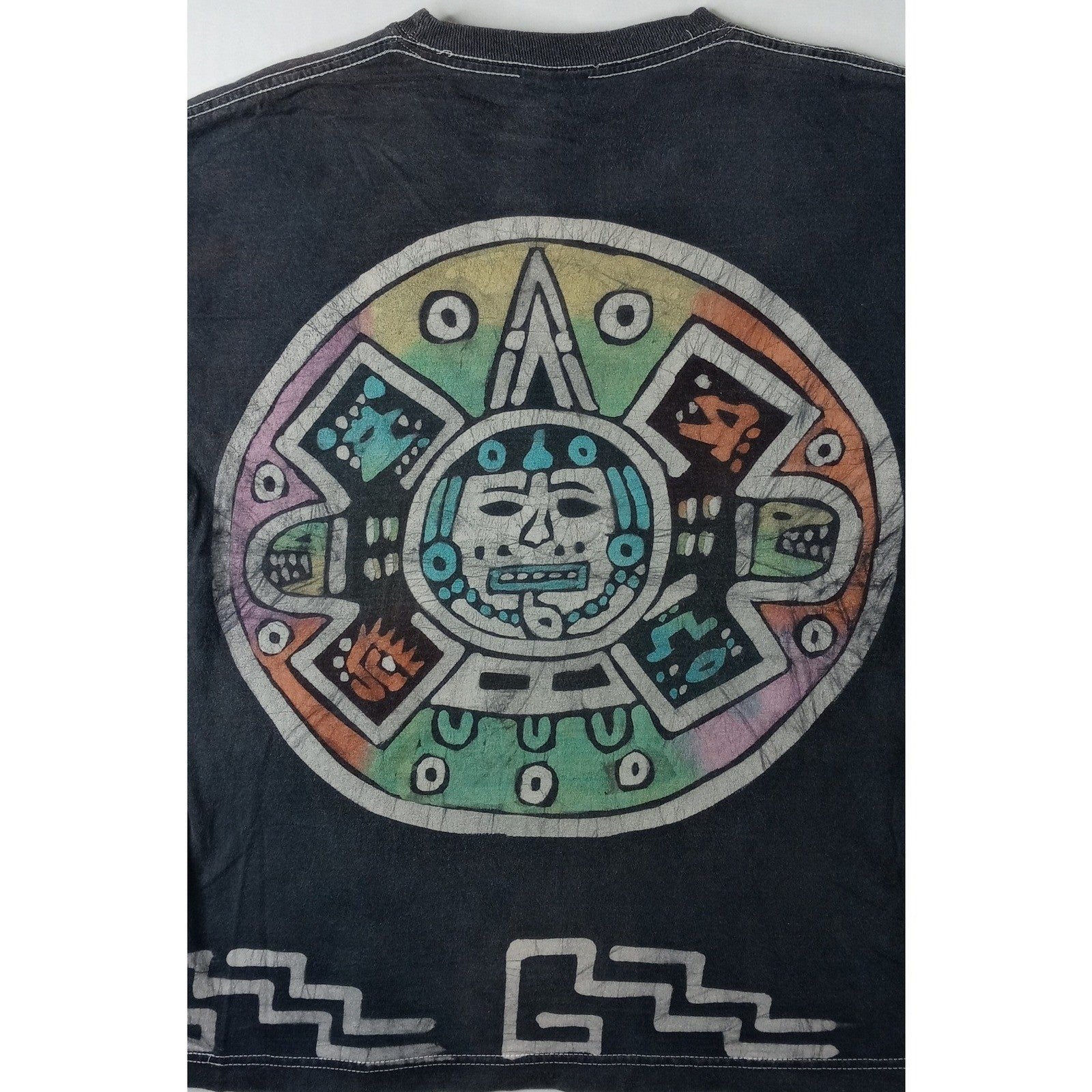 Rare M&O Gold Vintage Graphic T Shirt Aztec Celestial Night Sky Print M&O Gold