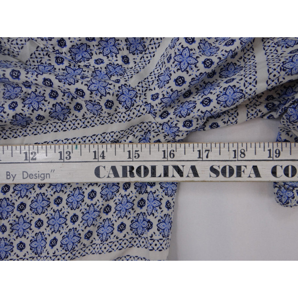 Old Navy Girls Size L 10 12 Blue White Paisley Floral Print Boho Blouse Top