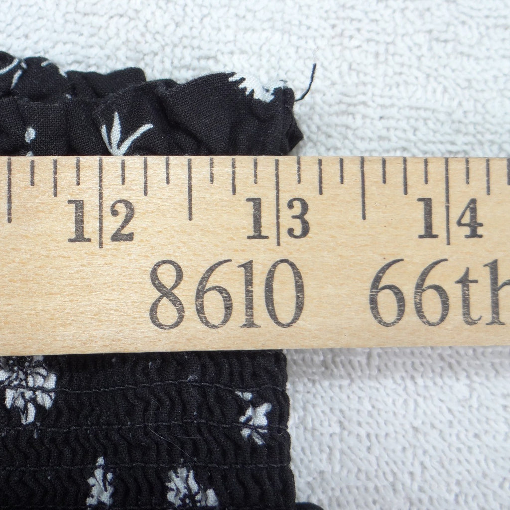 Wonder Nation Girls Plus Size L 10-12 Black White Floral Daisy Smocked Skort