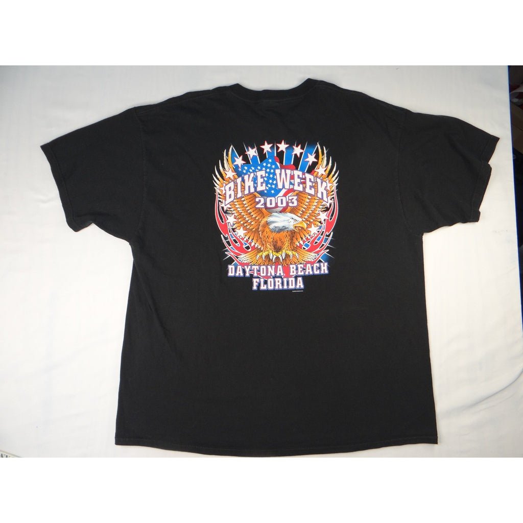y2k Vintage Bike Week 2003 Daytona Beach Florida Motorcycle Graphic T Shirt XXL