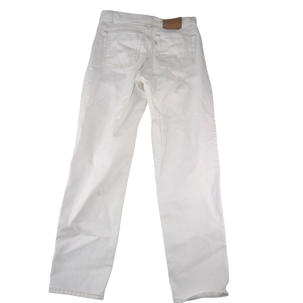 Levis White Denim Straight Leg Jeans Mens 31x31 Solid Cotton Pants