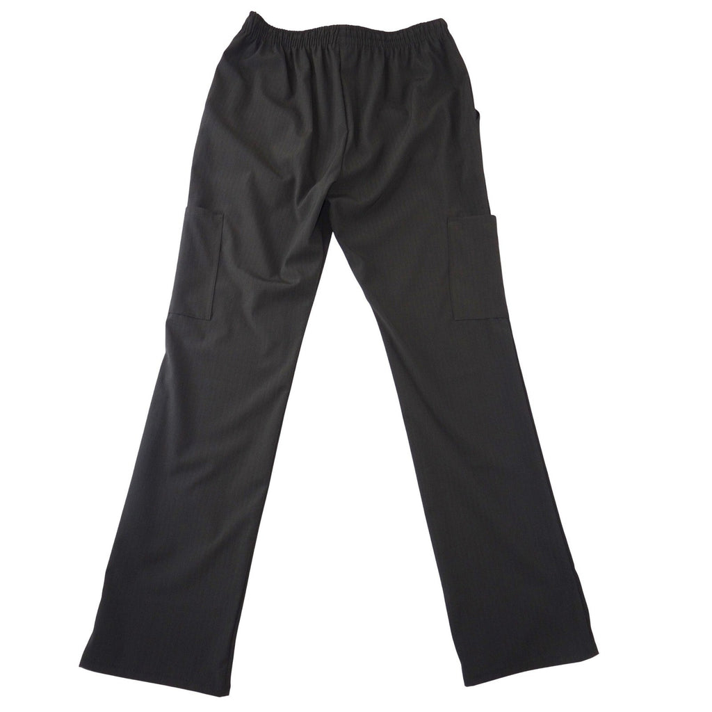 NWT-Unique Scrubs Black Cargo Scrub Pants Tapered Fit 4-Way Stretch Size L Women
