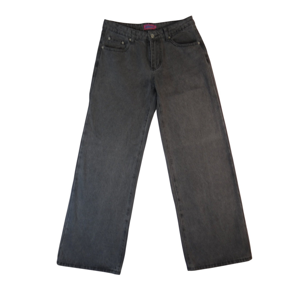 EDIKTED Wide Leg Jeans Charcoal Wash Women's Size M