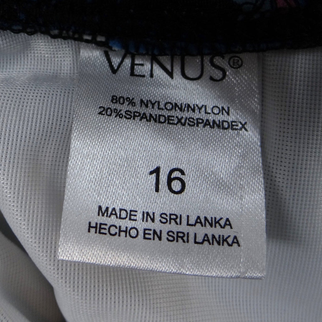 Venus Womens Floral V-Neck One Piece Swimsuit Multicolor Ruched Size 16