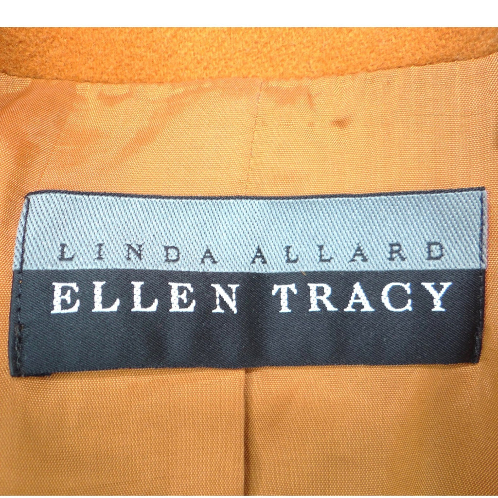 Linda Allard Ellen Tracy Mustard Yellow Wool Cashmere Blazer Jacket Size 6