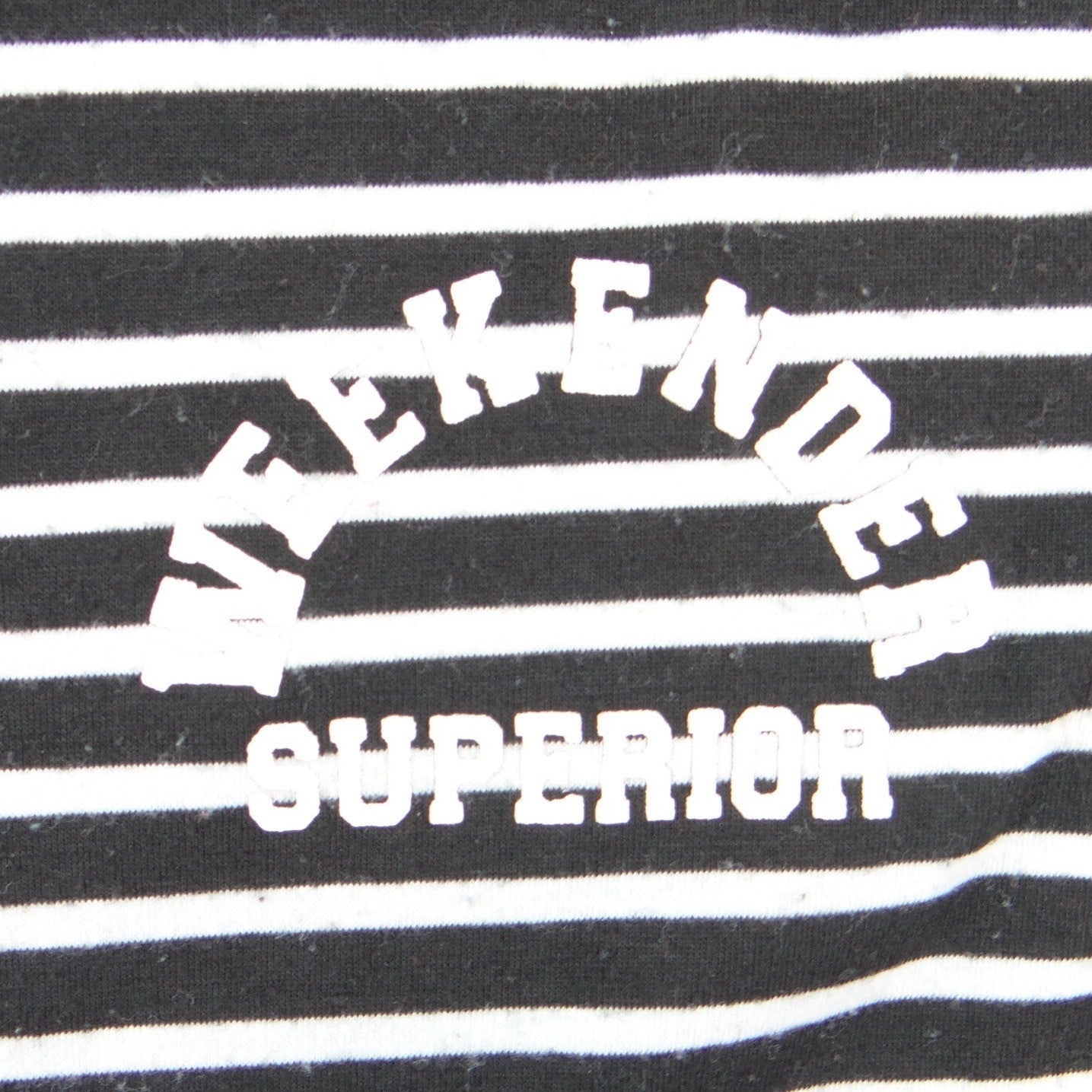 Mens Black White Striped Weekender Superior Graphic Short Sleeve T-Shirt