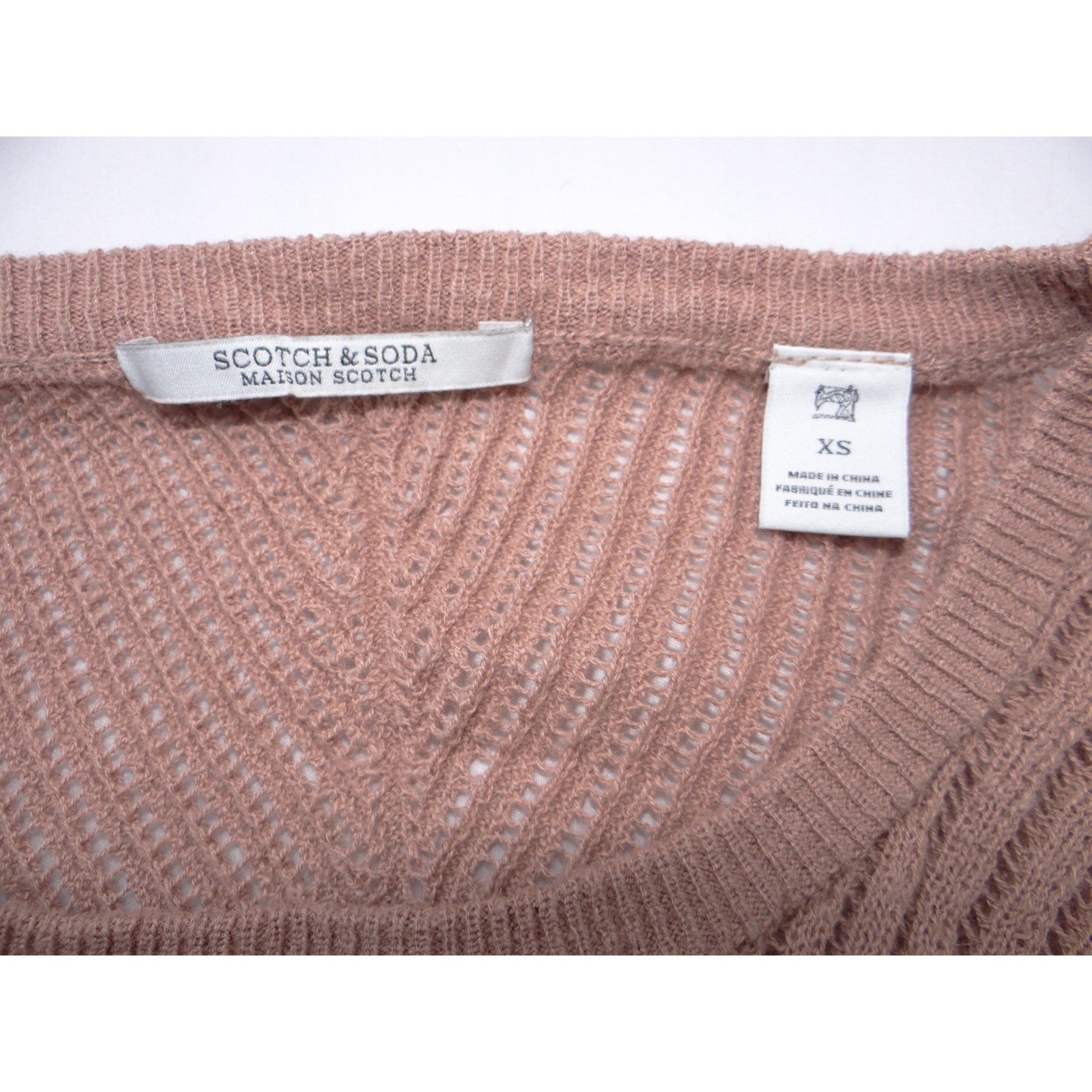 Scotch & Soda Maison Scotch Mauve Chevron Pointelle Knit Tank Top XS