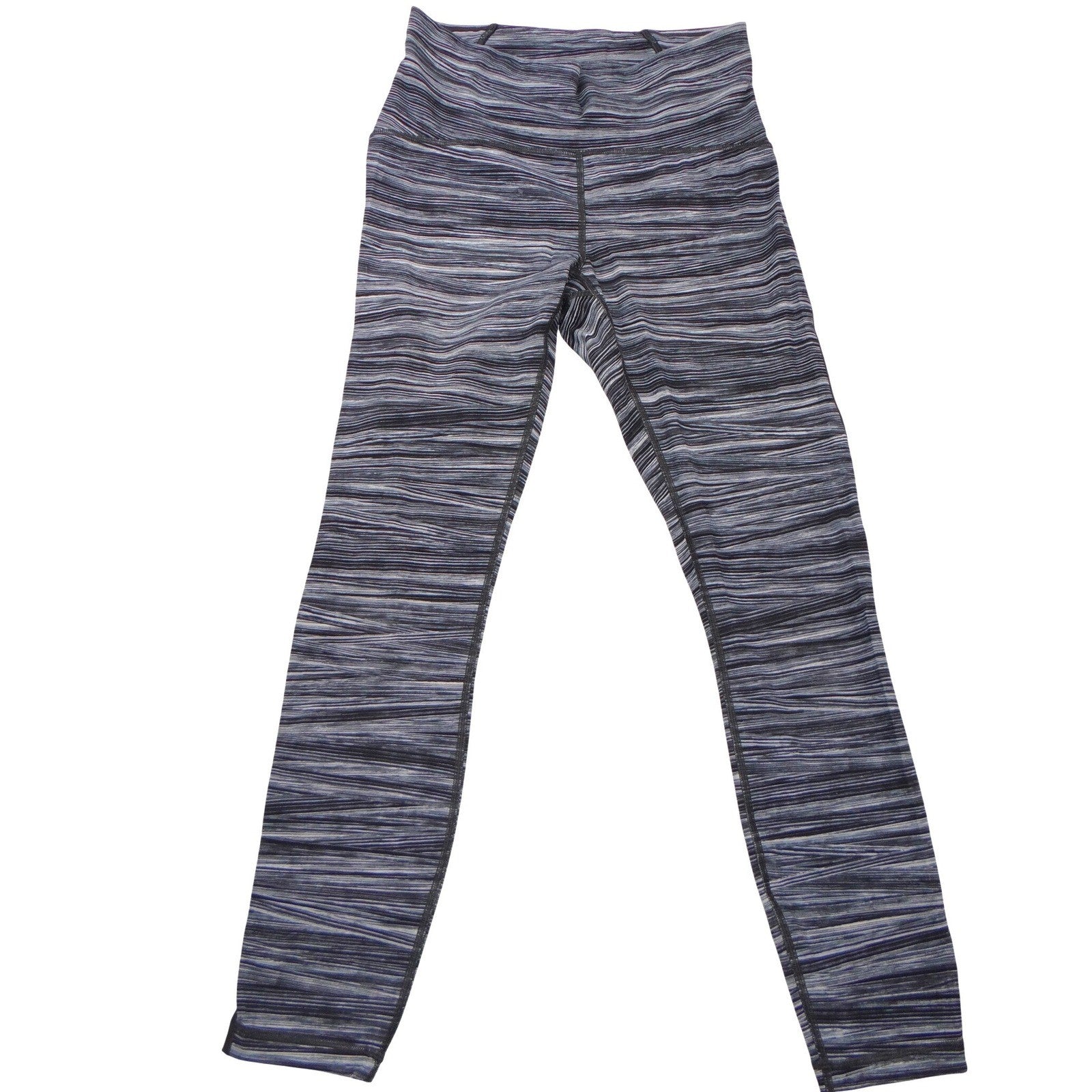 Lululemon High Rise Space Dye Mesh Panel Leggings Black Grey White Size 6