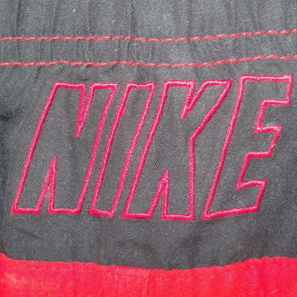 Nike Mens Red Colorblock Swim Trunks Board Shorts Mesh Lined Large