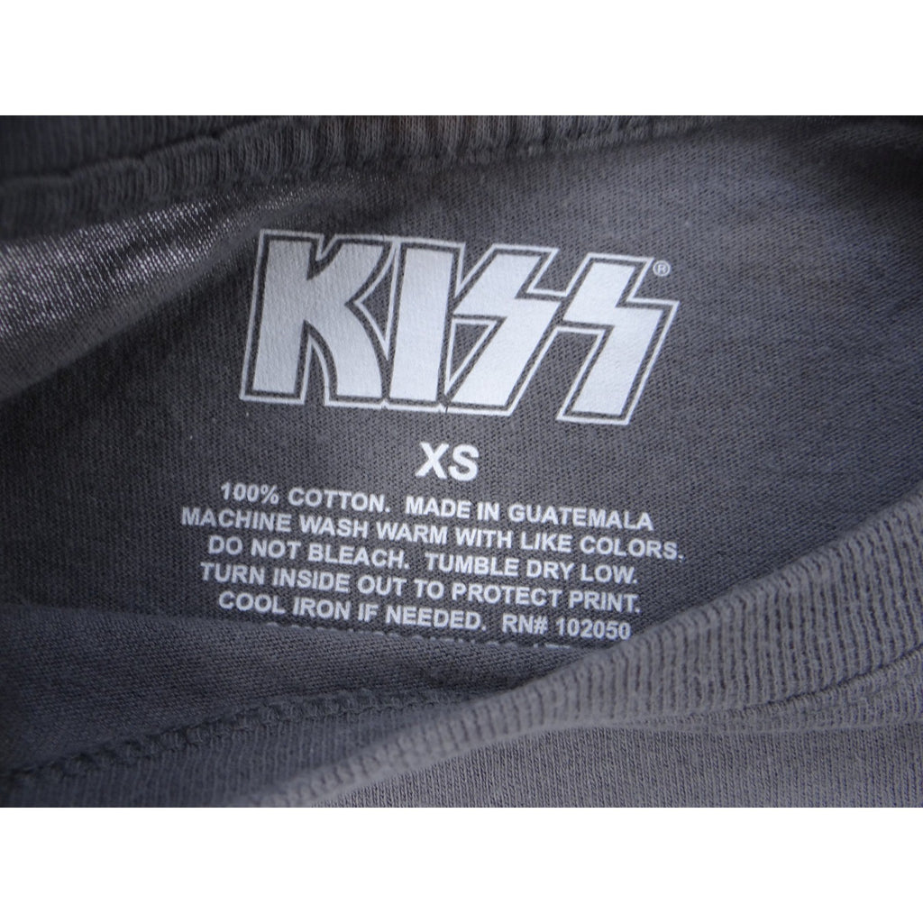 KISS Band Rock T Shirt Charcoal Gray Graphic Print XS