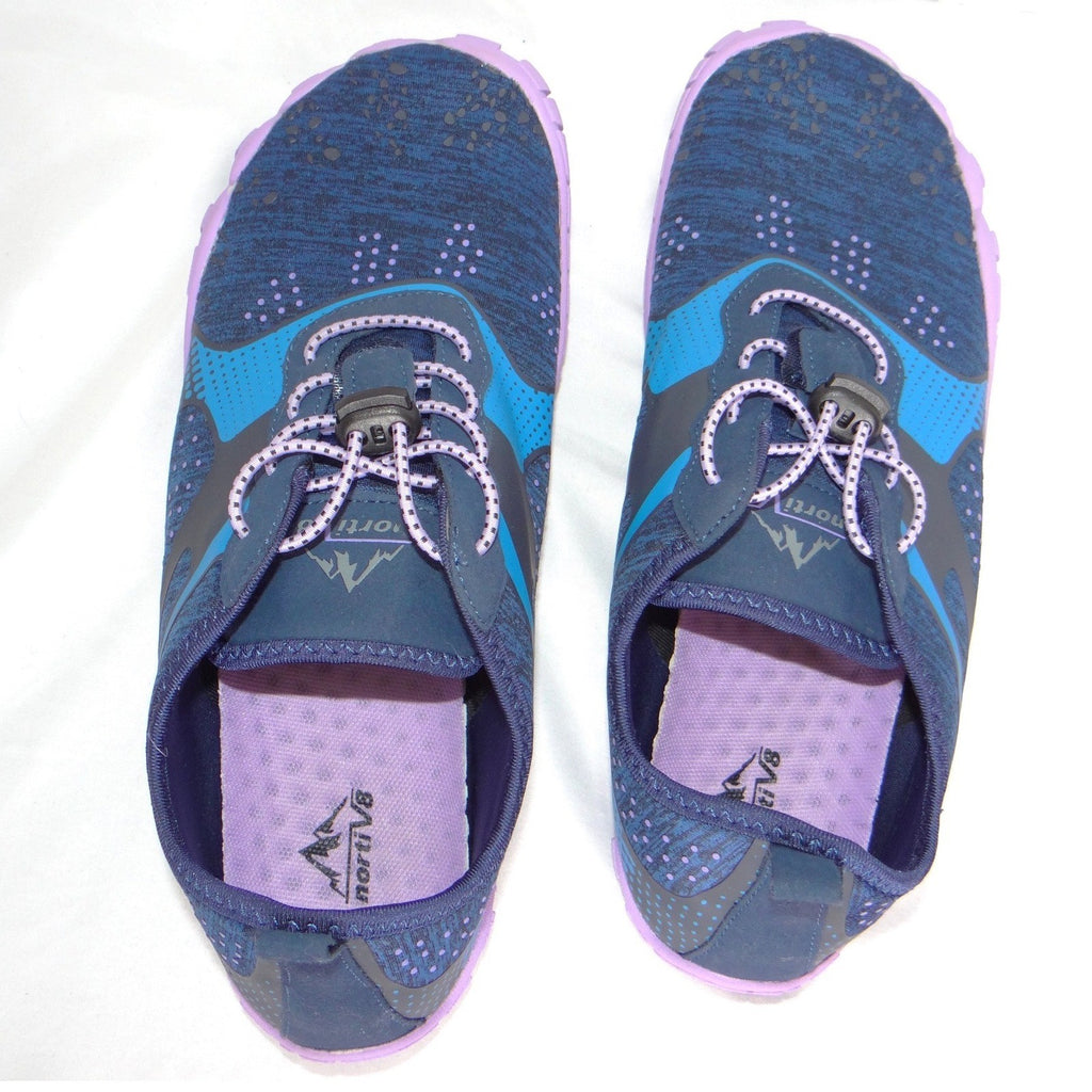 Nortiv 8 TrekLady-1 Women Barefoot Water Shoes Navy Blue Purple Size 10
