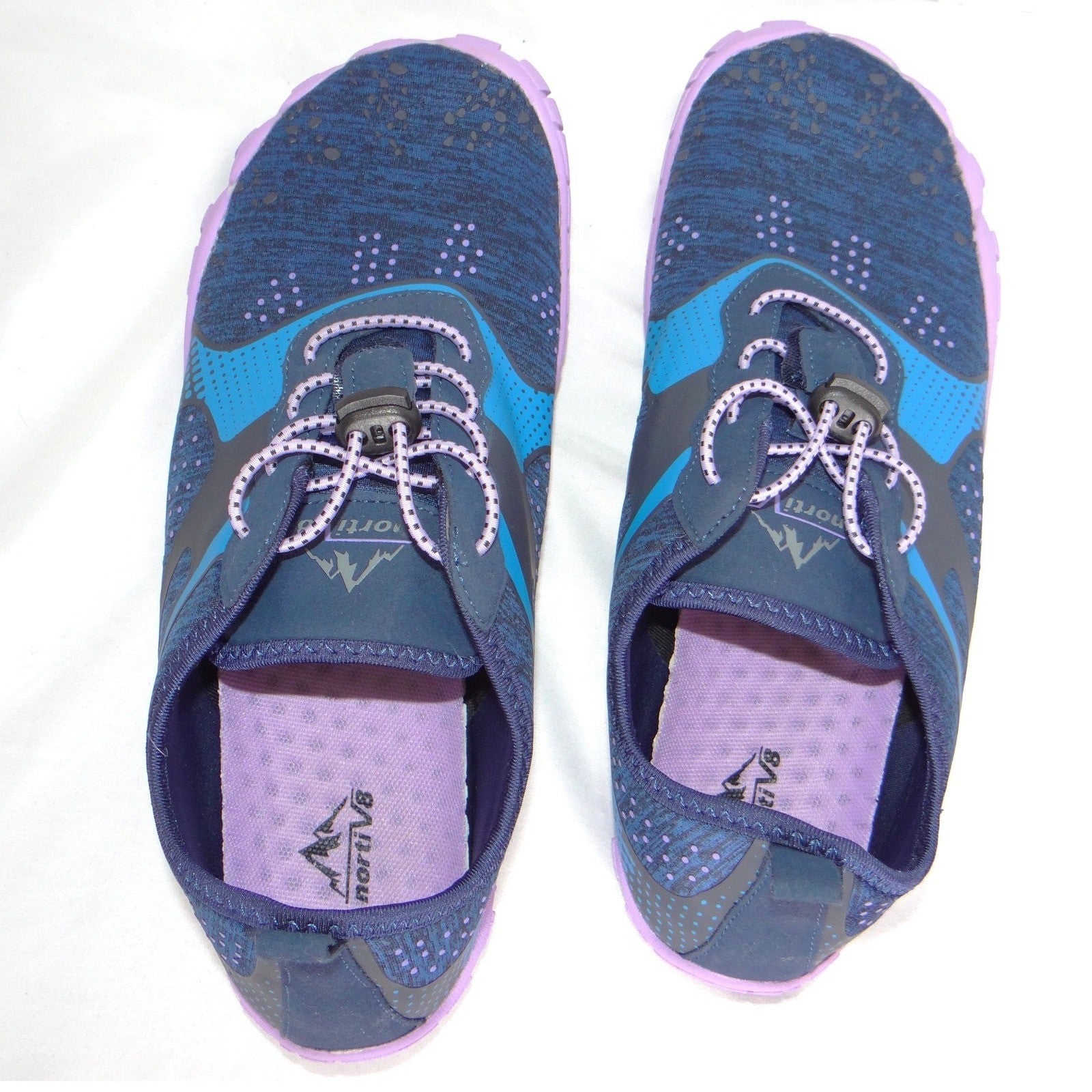 Nortiv 8 TrekLady-1 Women Barefoot Water Shoes Navy Blue Purple Size 10