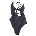 Aerie Womens Black Cutout Front Tie Halter One Piece Swimsuit XS RN54485