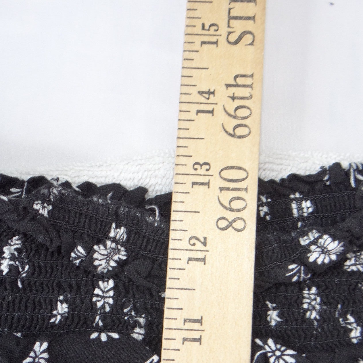 Wonder Nation Girls Plus Size L 10-12 Black White Floral Daisy Smocked Skort