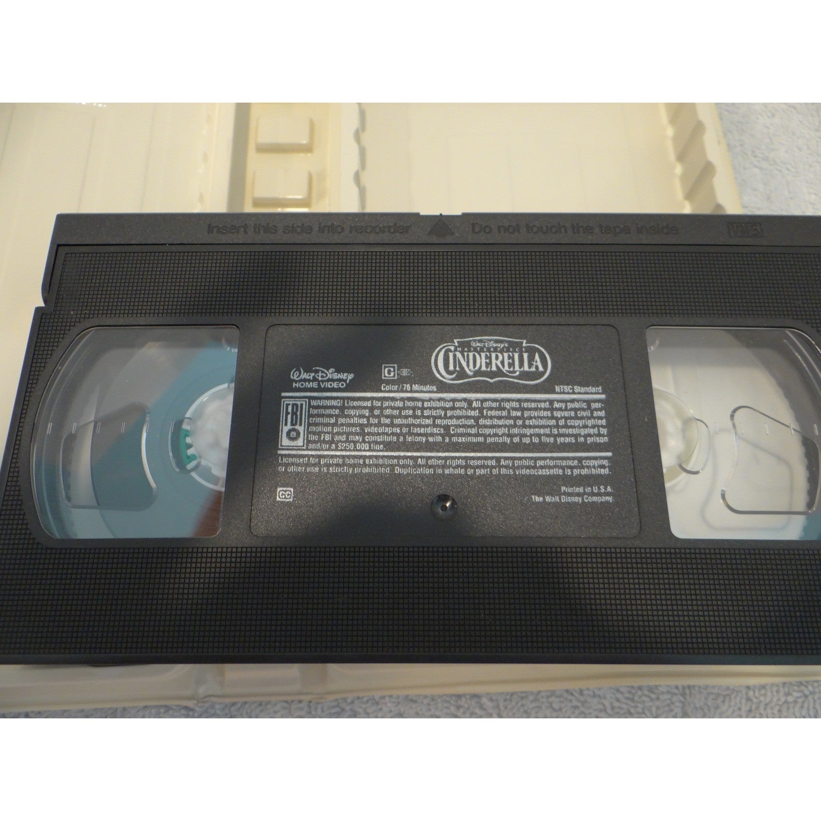 Walt Disney Masterpiece Cinderella VHS Clamshell Case Digitally Mastered