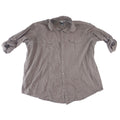 J.Ferrar Mens Charcoal Gray Brown Roll Tab Long Sleeve Button Down Shirt
