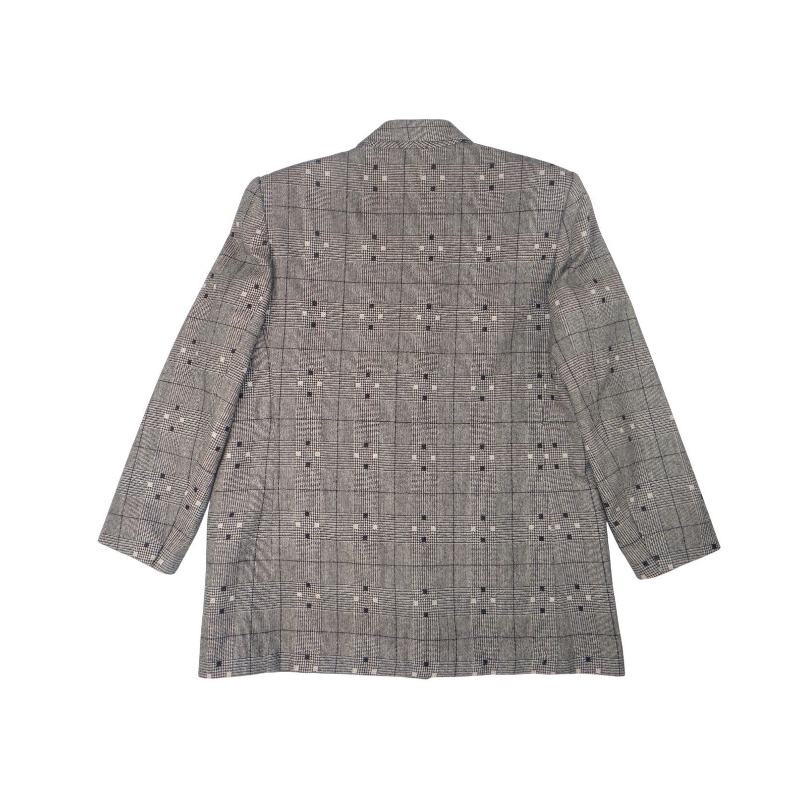 Vintage HBS LTD Trendy Plaid Double Breasted Blazer Jacket Gray Black White