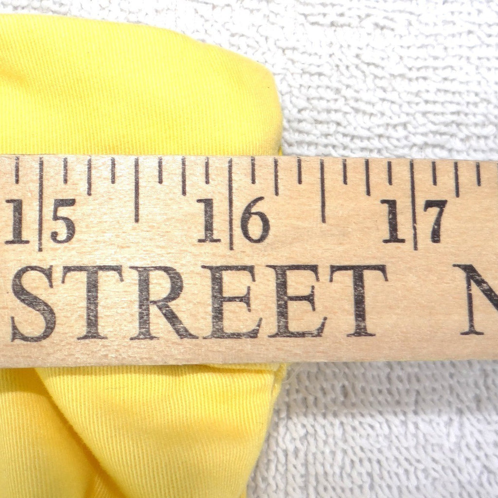 Kim Rogers Womens Yellow Scalloped Hem Cropped Pants Side Zip Size 12 Mid Rise