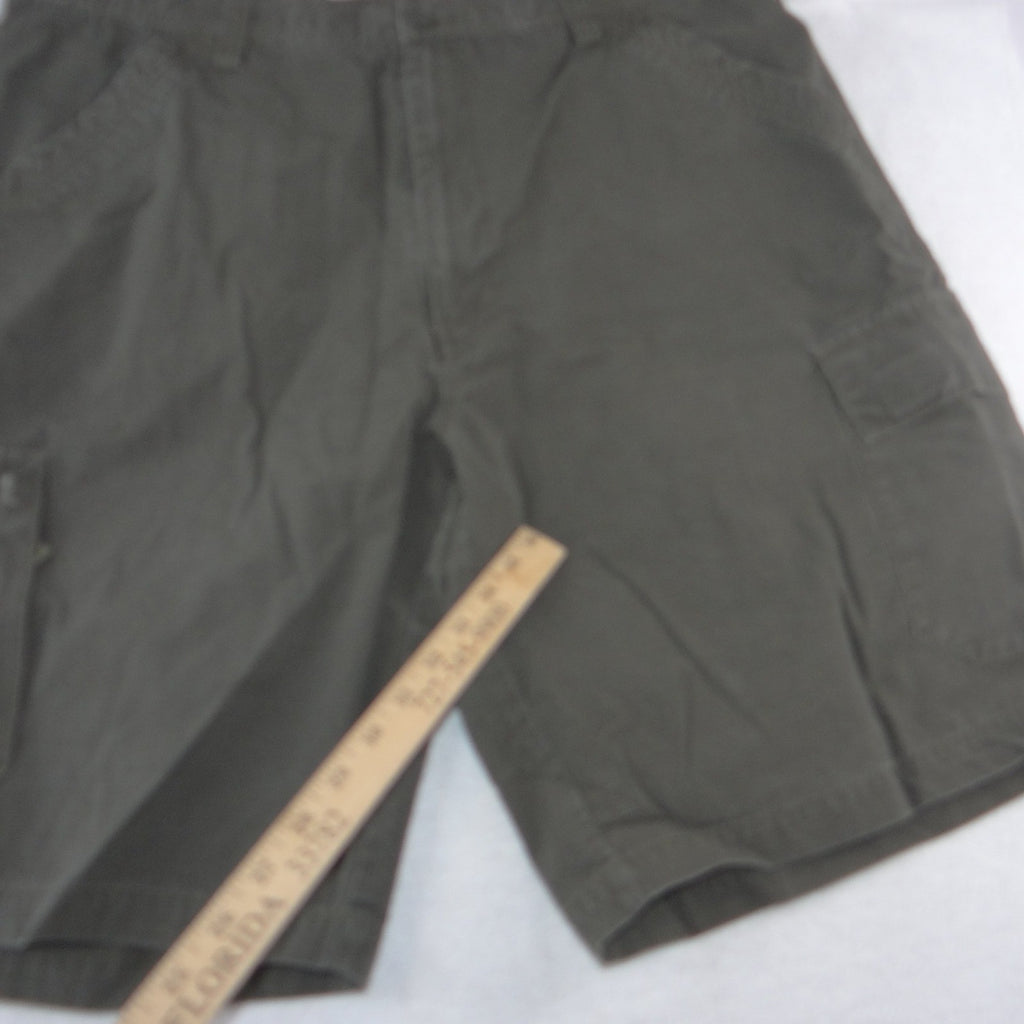 Roundtree & Yorke Mens Olive Green Ripstop Cotton Cargo Shorts Size