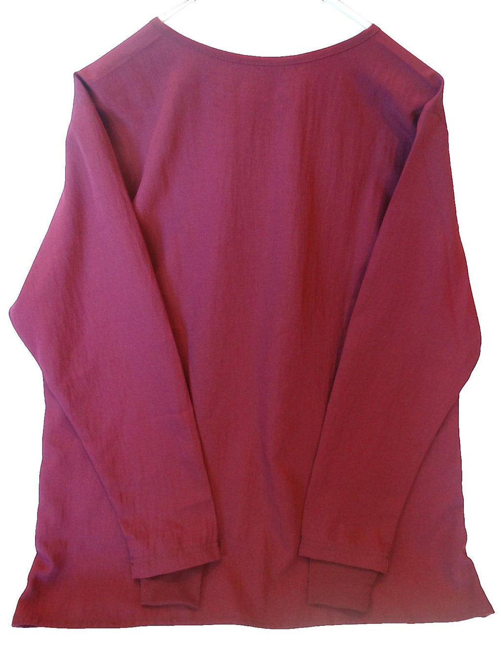 Four-Stretch Women's Burgundy Button-Front Medical Scrub Jacket XL