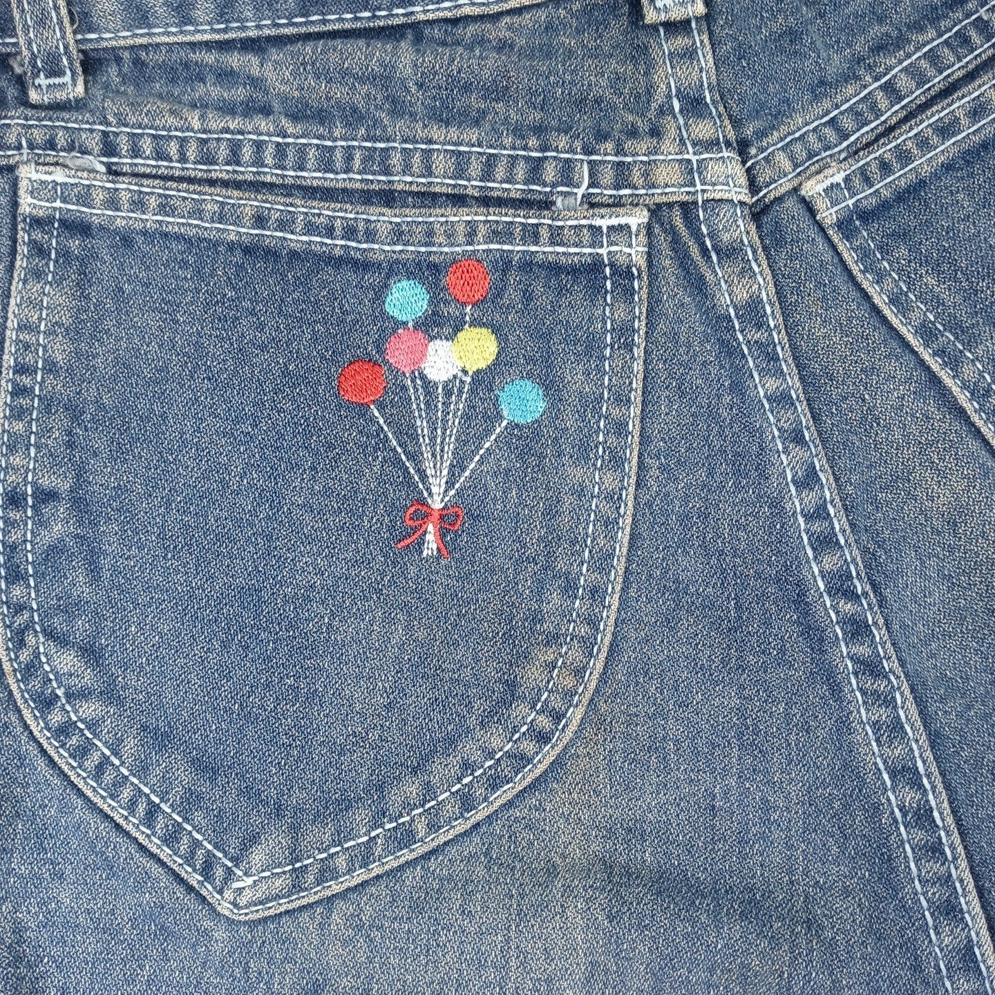 Vintage Denim Jeans High Waisted Bell Bottoms Women's Blue Wash