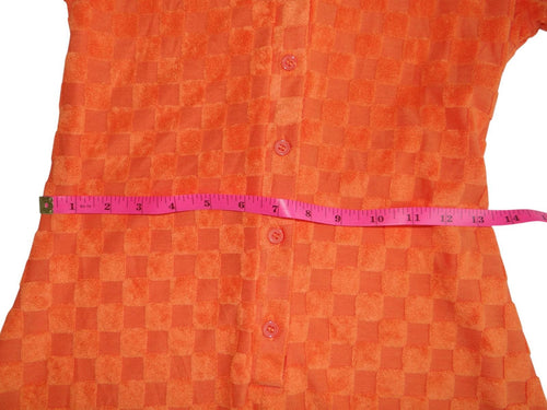 Bright Orange Short Romper with Button Closure
