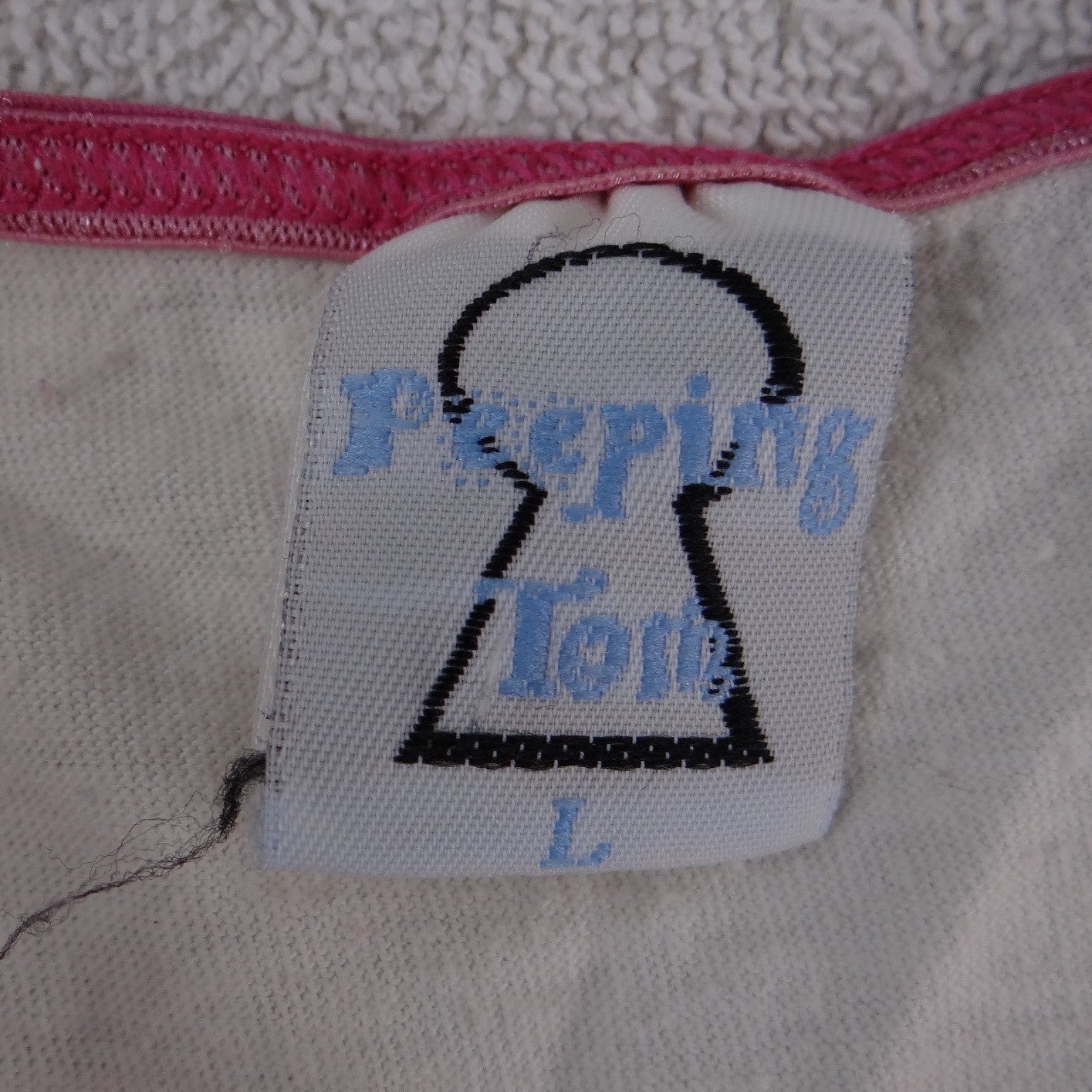 Peeping Tom Flirt Graphic Camisole Tank Top White Pink Y2K Anime Girl Large