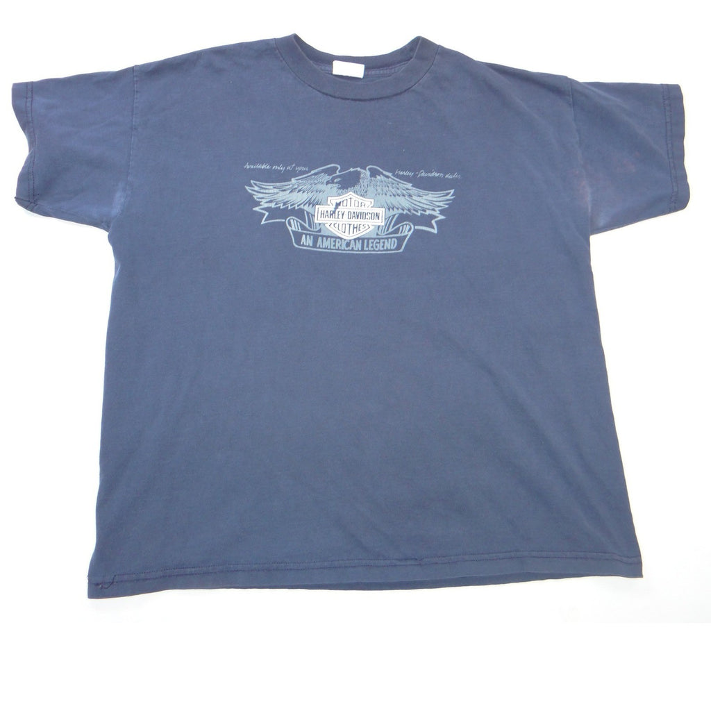 Harley Davidson T Shirt Mens XL Navy Blue Graphic Eagle American Legend Vintage