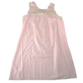 Katz Vintage Pink Lace Trim Nightgown Sleeveless Square Neck USA Made Large