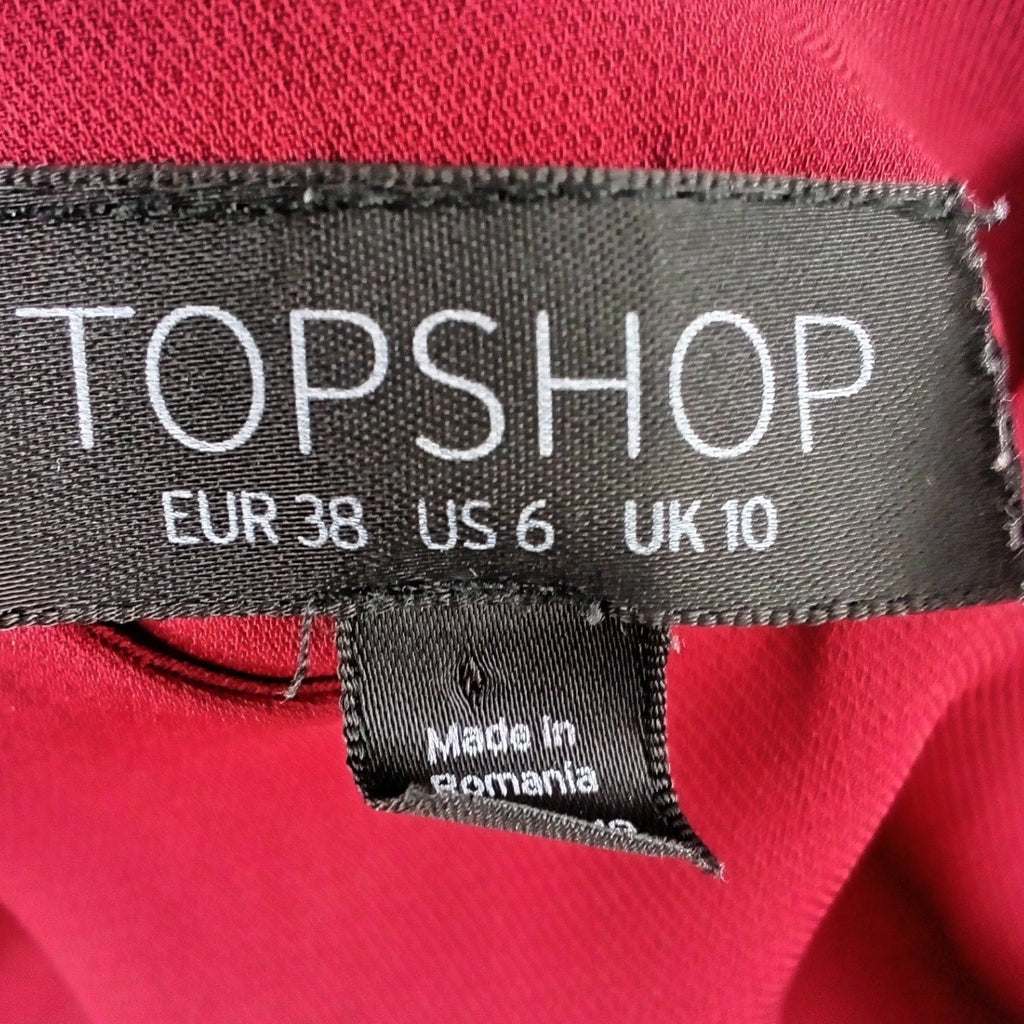Topshop Womens Burgundy Wine V-Neck Spaghetti Strap Camisole Tank Top Size 6