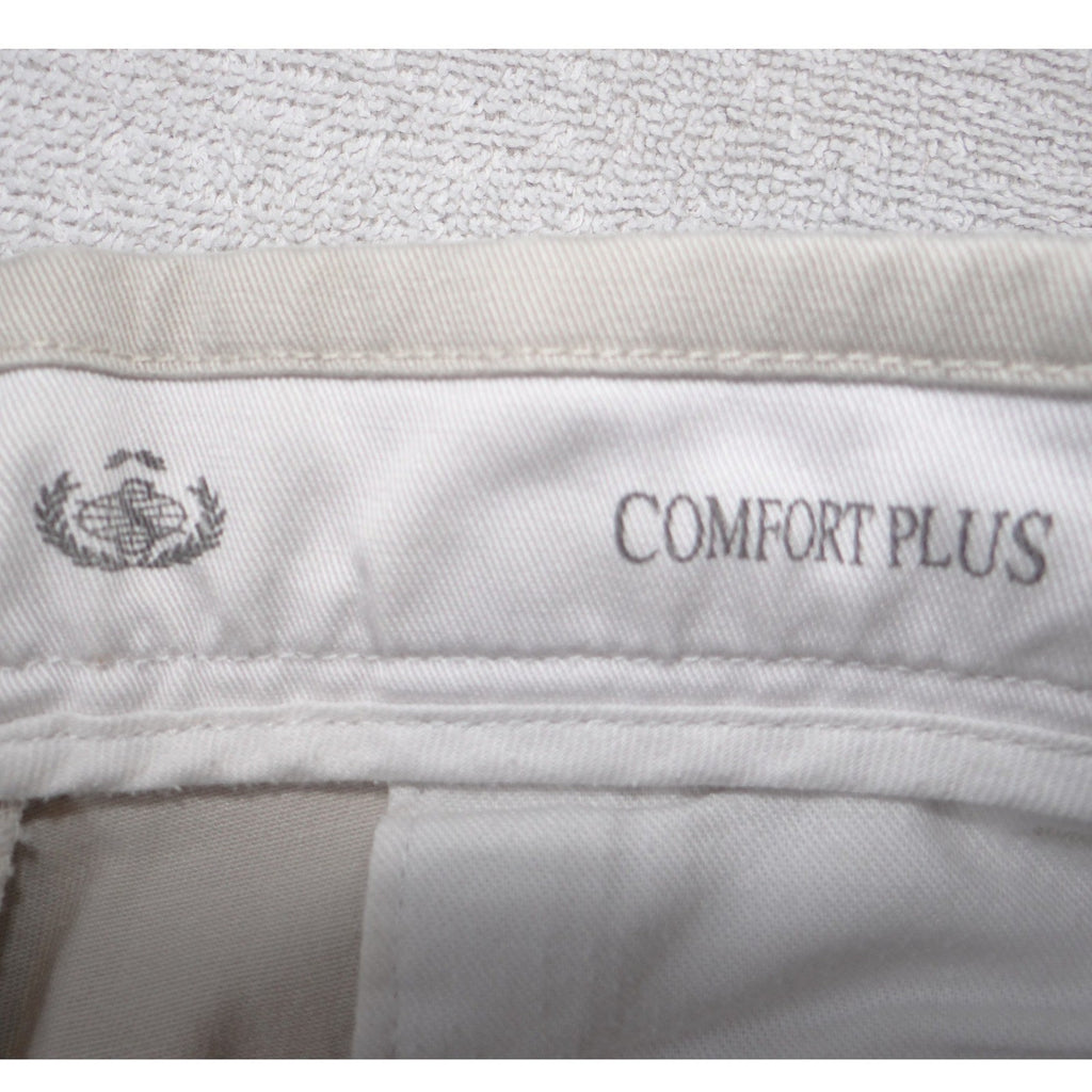 Mens Pleated Chino Trousers Khaki Tan Straight Leg Cotton Pants 35x30.5