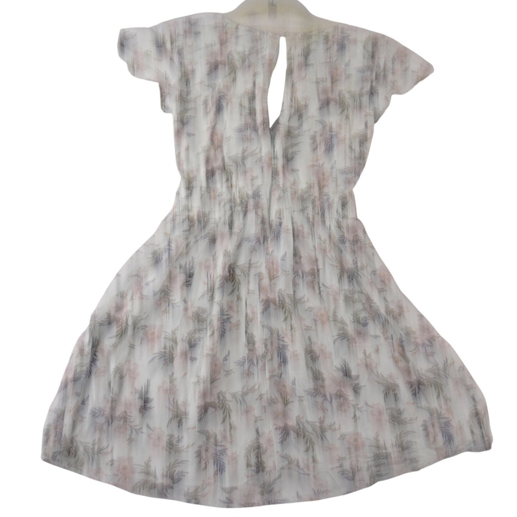 American Eagle Outfitters Floral Cutout Mini Dress White Pink XXS
