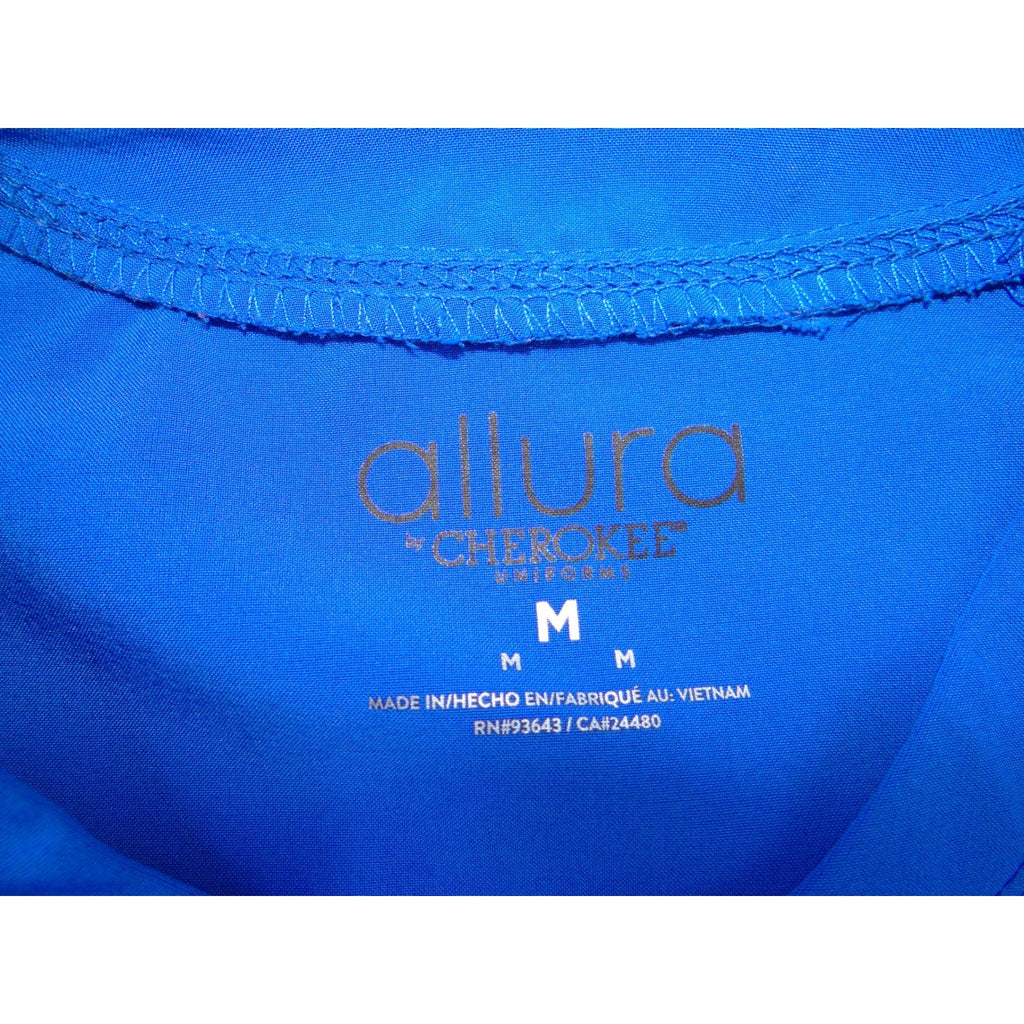Allura by Cherokee Royal Blue Scrub Set V-Neck Top Small & Zip Jacket Medium