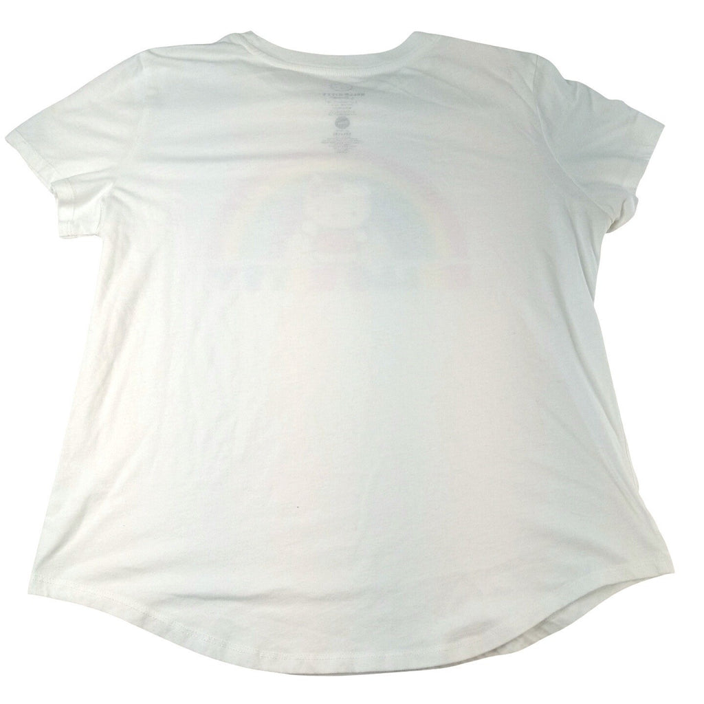 Kids Hello Kitty Rainbow T Shirt Size 2XL Youth White Short Sleeve Graphic Tee