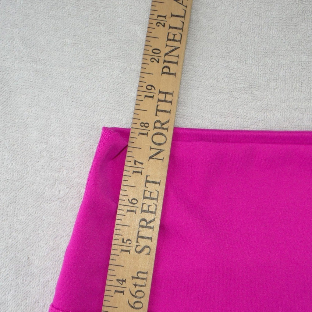 Yogalicious Lux Womens High Waisted Biker Shorts Magenta Pink Size L