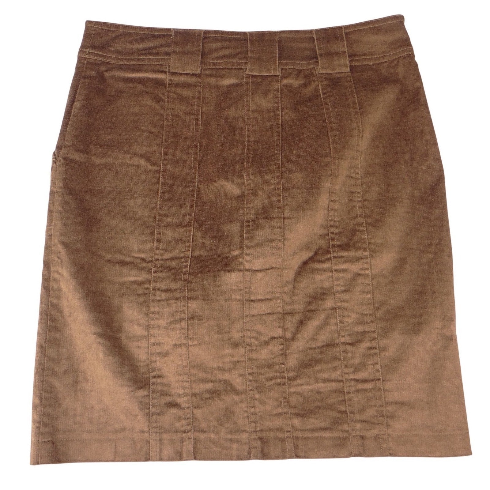 Cache Womens Brown Corduroy Utility Mini Skirt Size 8 Front Flap Pockets Stretch