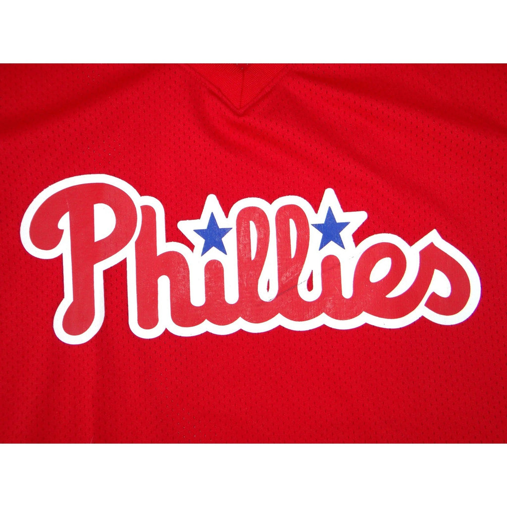 Philadelphia Phillies Red Mesh V-Neck Baseball Jersey XL Short Sleeve