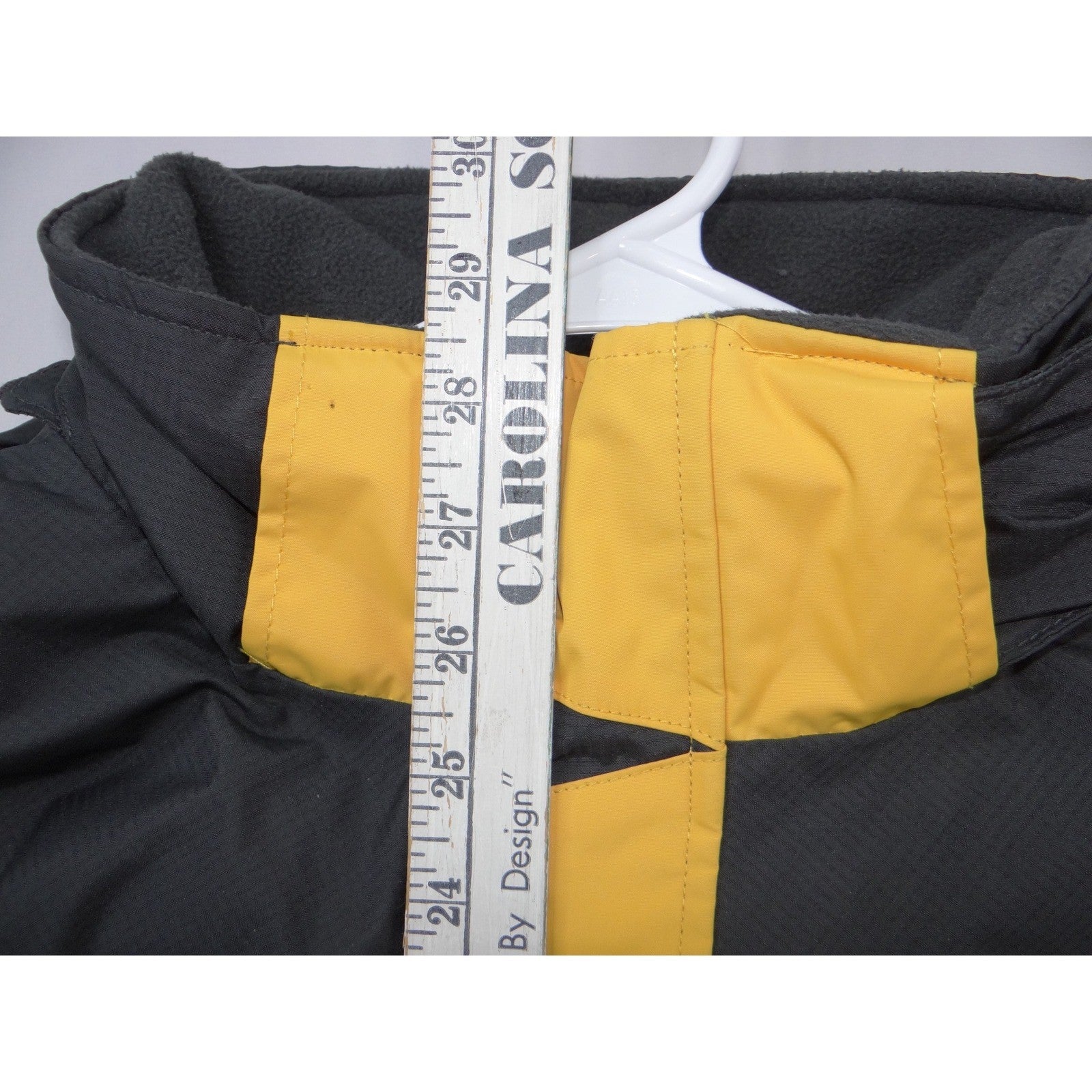 Free Country FCXtreme Mens Yellow Grey Hooded Ski Jacket Fleece Lined Small