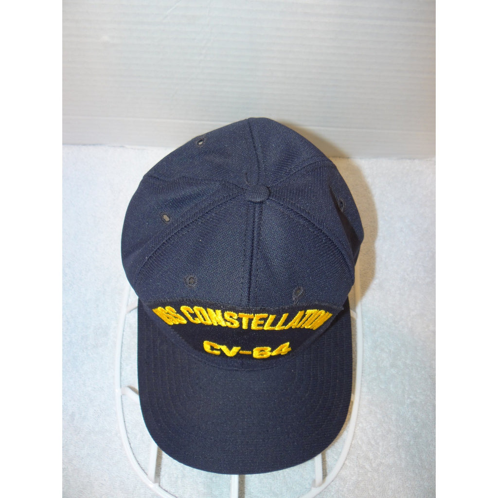 New Era USS Constellation CV-64 Snapback Hat Mens Navy Blue Vintage Made in USA