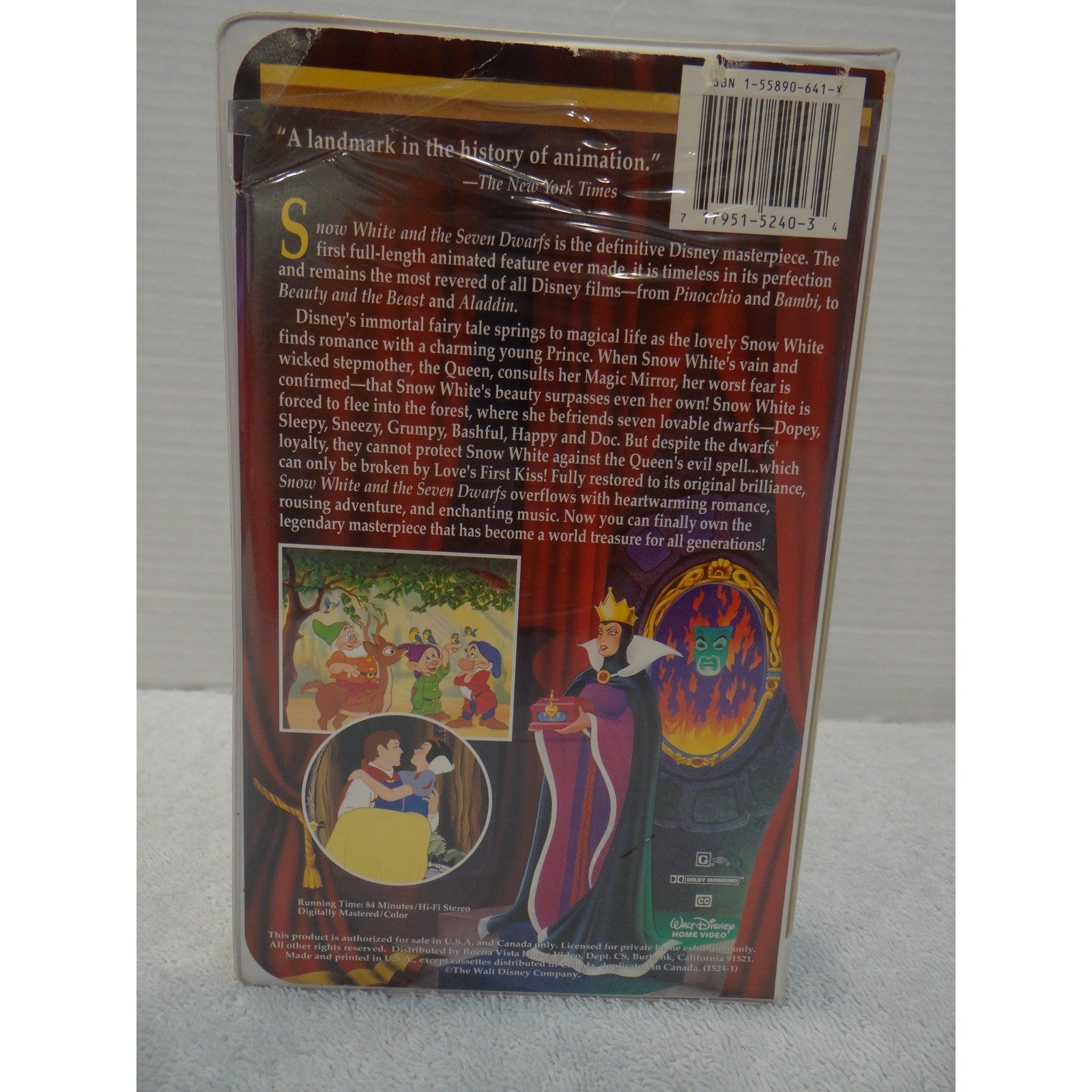 Disney Snow White and the Seven Dwarfs VHS 1994 Masterpiece Collection