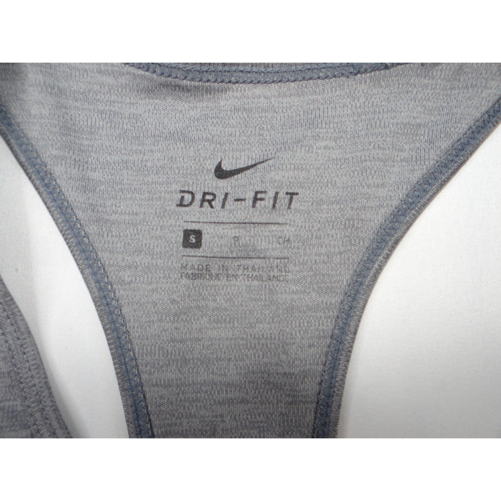 Nike Dri Fit Racerback Tank Top Gray Pink Stripes Athletic Workout Size S